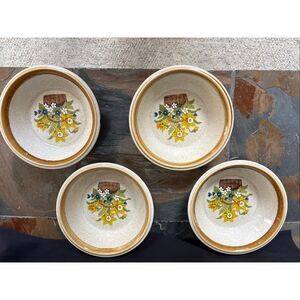 Mikasa Stone Manor Garden Bouquet Soup Cereal Bowls Set of 4